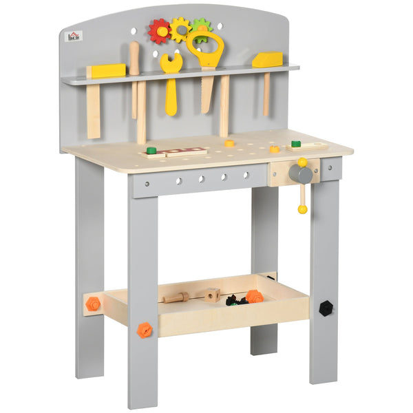 Banco da Lavoro Giocattolo con 31 Accessori 53x31x77 cm in Legno Grigio online