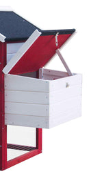 Pollaio da Giardino 152x62x92 cm Per 3 Galline in Legno Rosso e Bianco