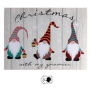 Quadro legno con led gnomi rettangolarecm 40x30x1,8