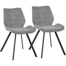 Set 2 Sedie per Sala da Pranzo Tessuto Seduta Ergonomica Colore Grigio