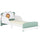 Letto Basso per Bambini 3-8 Anni 150x77x60 cm con Spazio Contenitore e Sponde Laterali in MDF Verde