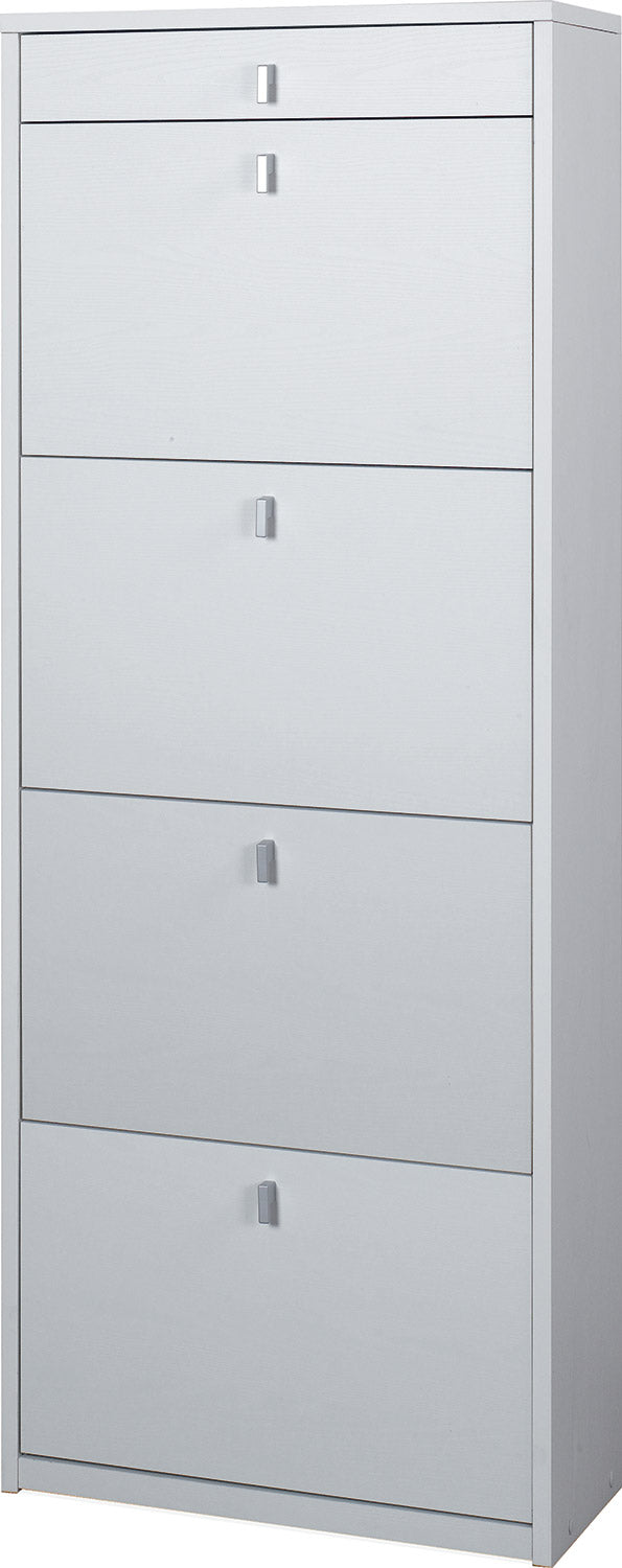 Scarpiera 4 Ante 1 Cassetto 63x164x29 cm Bianco Fiammato sconto