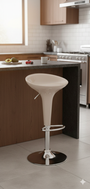 Sgabello con Alzata a Gas e Seduta Girevole in ABS Motti Boston Beige Lucido