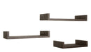Set 3 Mensole da Parete 60-50-40x23,7x8 cm in Fibra di Legno Calamita Maxi  Rovere Scuro