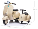 Piaggio Vespa con Sidecar Small Elettrica 6V per Bambini Crema