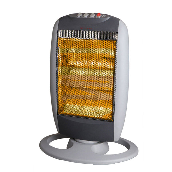 online Stufa Alogena 1200W Oscillante 3 Elementi Grigia e Nera