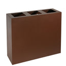 Pattumiera per Raccolta Differenziata 3 Scomparti Capacità 180 lt 90x30x80 cm in Acciaio Corten 
