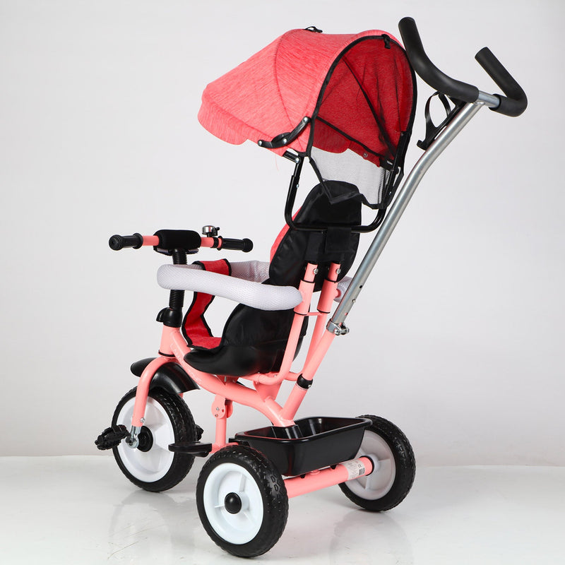 Triciclo Per Bambini 1-4 Anni - TOBI FREY - Colore Grigio - Girevole - Ruote Pompate + Spingitore | SPORT E RICREAZIONE  Biciclette  Tricicli - 10