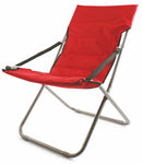 Sedia a Sdraio Imbottita Canapone Pieghevole in Metallo Soriani Rossa