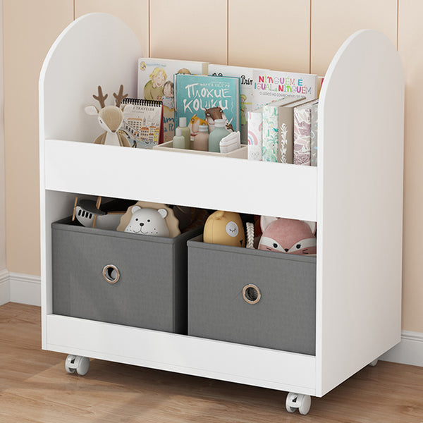 Scaffale Portagiochi per Bambini 2 Ceste in Tessuto e Libreria 70x40x78 cm in MDF Bianco e Grigio prezzo