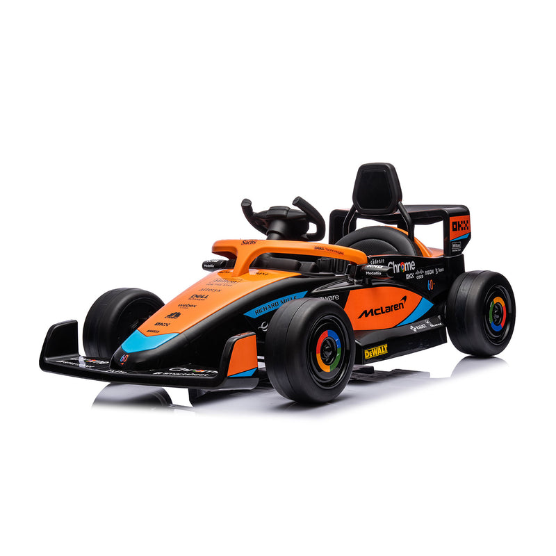 Macchina Elettrica per Bambini 12V Licenza McLaren F1 Team Nera e Arancione 