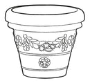 Vaso Ø30x25,1cm in Resina Tulli Festonato Classic 30 Anticato