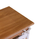 Cassettiera 4 Cassetti in Legno 30x27x85cm Matilda Noce Chiaro e Bianca