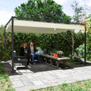 Pergola da Esterno 4x3 m con Tettuccio Retrattile in Metallo e Poliestere Crema      