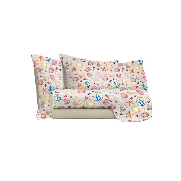 prezzo Set Lenzuola con Stampa Sopra Sotto e Federe Marea Varie Misure