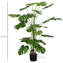 Pianta Artificiale Monstera da Interno e Esterno H180 cm con Vaso Verde