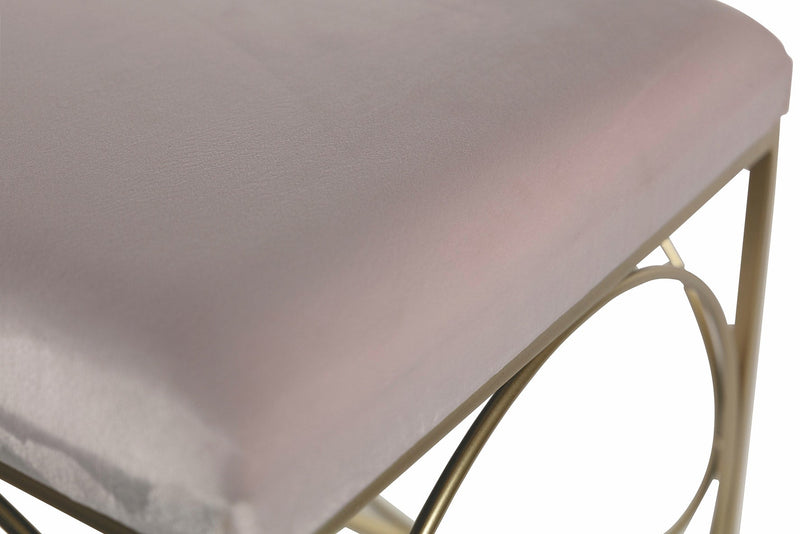 Sgabello Quadrato 40x40x46 cm in Ferro e Velluto Soriani Rosa Cipria