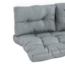 Set 3 Cuscini Seduta e 2 Schienali per Pallet in Poliestere Imbottito Grigio scuro