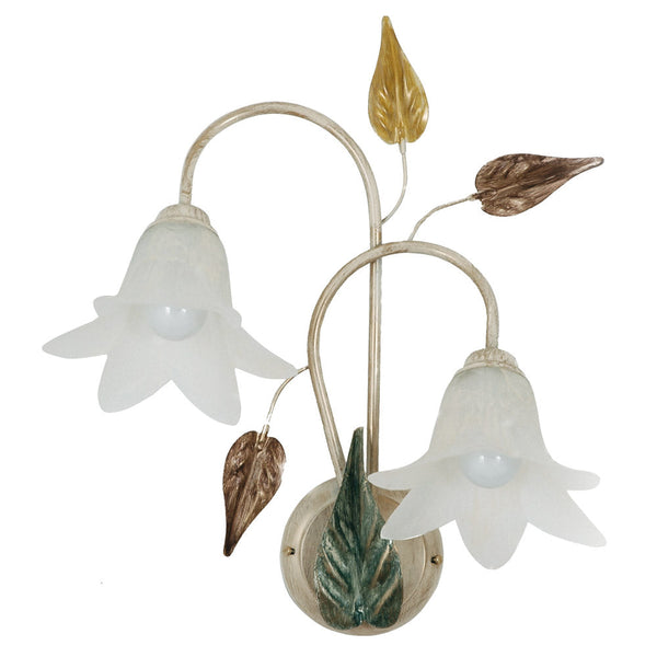 acquista Applique 2xE14 Montatura Anticata Vetro Paglierino E-Energy Giorgia