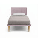 Letto Singolo con Rete Rivestita Microfibra Glicine Tessis Testata Vertical Varie Misure