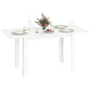 Tavolo da Pranzo Allungabile 120-160x80x78 cm per 4-6 Persone con Pannelli a Ribalta in Legno Bianco 