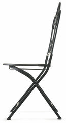 Sedia da Giardino Pieghevole in Ferro Battuto Soriani Nera