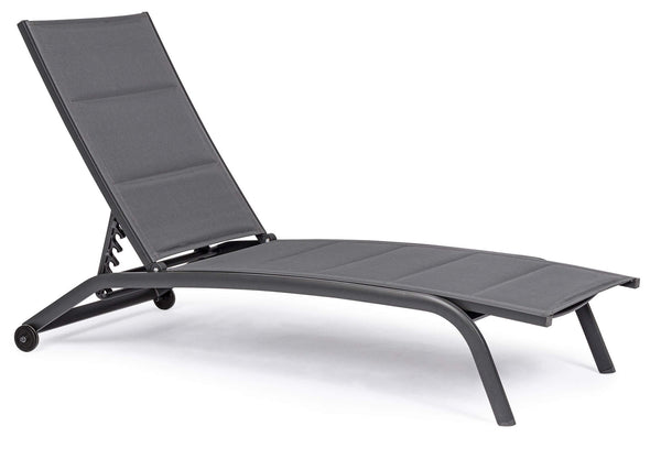 Lettino Prendisole da Giardino 61x192x96 cm con Ruote in Alluminio Antracite acquista