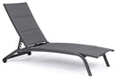 Lettino Prendisole da Giardino 61x192x96 cm con Ruote in Alluminio Antracite