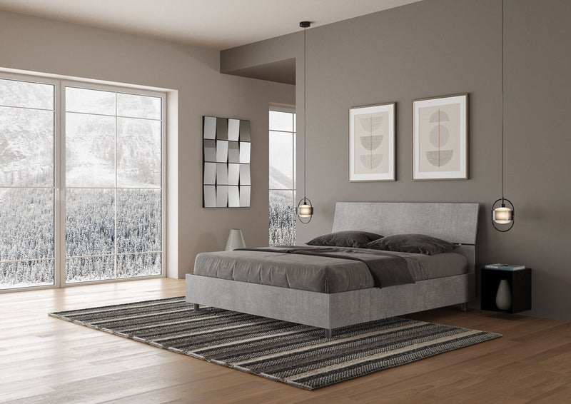 Letto Matrimoniale Testata Inclinata Demas Grigio Varie Misure