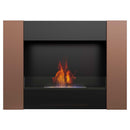 Camino a Bioetanolo da Parete 90,2x65 cm con Vetro Flig Boston 2 Bronzo