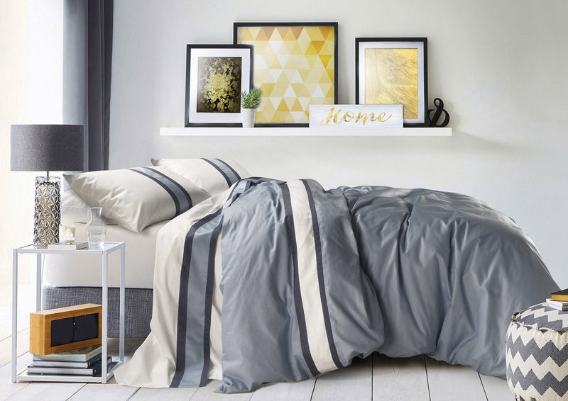 Set Lenzuola Sopra Sotto e Federe Balza in Raso Mitera Polinesia Prealpi e Beach Varie Misure