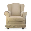 Poltrona da Camera 87x84x103 cm in Tessuto Beige