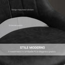 Set 2 Sgabelli Imbottite da Bar 44x49x90-110 cm in Similpelle Grigio