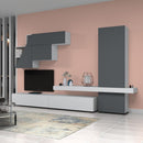 Parete attrezzata Fitz 335 cm bianco cemento