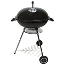 Barbecue a Carbone Carbonella con Coperchio e Ruote 73x57x100 cm in Acciaio Nero      