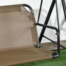 Dondolo da Giardino 3 Posti 172x110x153 cm con Copertura Regolabile in Acciaio e Poliestere Marrone e Grigio  