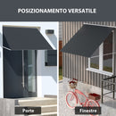 Tenda da Sole a Bracci con Apertura Manuale 150x120 cm Inclinazione e Protezione UV30+ Grigio