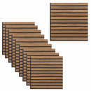 Set 10 Pannelli Decorativi Fonoassorbenti 58x58 cm in MDF Decoro B Verticale Noce Asia