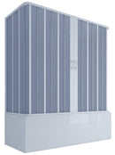 Sopravasca 3 Lati 70x170x70 cm 2 Ante a Soffietto in PVC Apertura Centrale H150 cm Dorini Bianco