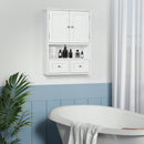 Pensile da Bagno con Armadietto e Cassetti 50,8x17,8x66 cm in Legno Bianco  