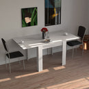 Tavolo da Pranzo Quadrato Allungabile 90x90 in Legno Bianco con Apertura a Libro