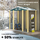 Casetta Box da Giardino 210x120x190 cm con Porte Scorrevoli e Lucchetto con Chiavi in Metallo Verde      