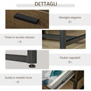 Comodino 1 Cassetto 53x41,5x37 cm in Legno e Acciaio Marrone