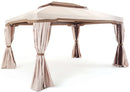 Gazebo da Giardino 3x3 m in Alluminio con Tende Cipro Ecrù