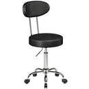Sgabello con Ruote 35x41,5x88-100 cm Regolabile con Seduta Imbottita e Schienale in Ecopelle PU Nero      