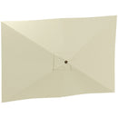 Telo di Ricambio per Ombrellone Rettangolare 3x2 m a 6 Stecche Poliestere Anti UV 50+ Beige   