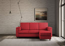 Divano 3 Posti con Pouf 208x155x85 cm Marrak in Tessuto Rosso