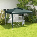 Gazebo da Giardino 270x270 cm con Picchetti e Corde Telaio in Acciaio e Rivestimento in PE Verde Scuro      