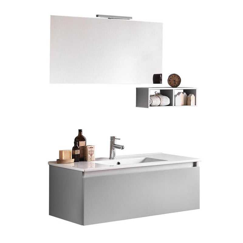 Mobile da Bagno sospeso Ibiza 14 Grigio Opaco Laccato TFT