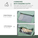 Tenda da Campeggio Pop Up 4-5 Persone 263,5x220x123 cm con Porte e Finestre Verde e Grigio